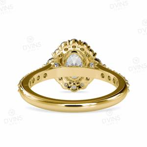 Anillo de Bodas de compromiso de diamante de laboratorio clásico de 2,5 CT fiestas de 14K con corte redondo y ovalado VVS oro de 18 quilates como material principal - Product Image 4