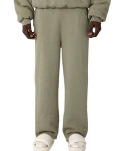 Conjunto Deportivo Informal de Invierno para Hombre, Sudadera con Capucha de Forro Polar Verde Salvia y Pantalones Jogger de Corte Holgado, Ropa Deportiva Informal - Product Image 5