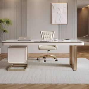 Modern Luxury L-Shaped Executive Office Desk Smart LED Wooden <b>Computer</b> <b>Table</b> with Wireless Charging System - Product Image 5