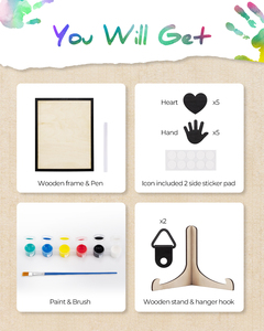 Kit de Arte para Huellas de Manos 'Gracias por Ayudarme a Crecer', Kit de Manualidades con Marco de Madera para Huellas de Manos para Niños, Regalo del Día de la Madre para Mamá - Product Image 2