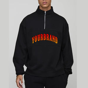 OEM/ODM 450GSM sudadera básica de hombre de gran tamaño logotipo impreso personalizado quater cremallera 100% algodón polar Hombre Sudaderas con capucha y sudadera - Product Image 6