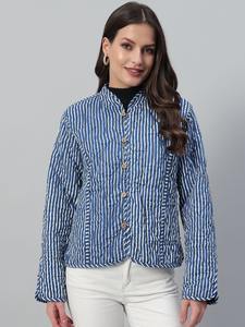 Manteau en coton matelassé réversible de meilleure qualité pour femmes, veste matelassée tissée à imprimé floral faite à la main, manteau d'hiver rembourré - Product Image 4
