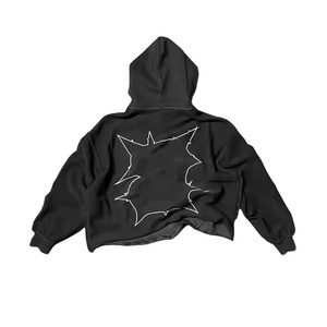 Sweat-shirts en molleton français de haute qualité sans cordons, 100 % coton, écologiques, respirants, délavés à l'acide, avec patch brodé personnalisé effet vieilli - Product Image 5