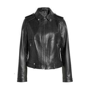 Chaqueta de bombardero desgastada de cuero PU personalizable de alta calidad, forro de poliéster de punto, diseño resistente transpirable para - Product Image 6