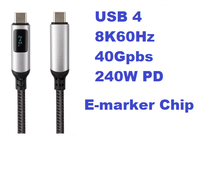 Cable de carga rápida USB C a USB C PD de 240W con pantalla LED, marcador electrónico, viene con Cable tipo C trenzado de nailon de alta durabilidad para