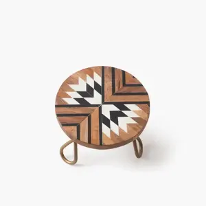 Soporte para Pastel de Madera Ecológico Hecho a Mano con Patas de Metal, Soporte Decorativo para Exhibición de Postres y Chocolate - Product Image 2