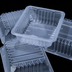 Bandejas de Plástico Transparente Desechables y Reciclables al por Mayor, Contenedor de Alimentos para Llevar de Supermercado, Envases de <span class=keywords><strong>PET</strong></span> para Verduras y Frutas - Product Image 5