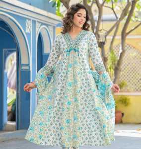 Kurta de Algodón Indio para Mujer, Precio Bajo, Ropa Étnica, Venta al por Mayor de Fábrica, Kurti con Estampado Floral para Mujer, Étnico Indio, Kurtis Indios - Product Image 4