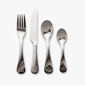 Ensemble d'ustensiles miniatures en acier inoxydable avec logo personnalisé, design moderne, couverts de luxe - Product Image 1