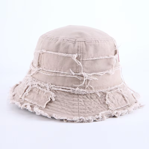 Chapeau de pêcheur en denim à large bord de haute qualité pour femmes et hommes, personnalisé, en coton vieilli, bord effiloché, chapeau seau vintage pour adultes 2026 - Product Image 5