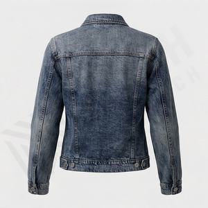 แจ็คเก็ตยีนส์ผ้าแคนวาสผู้หญิงแฟชั่นสั่งทำพิเศษ ระบายอากาศได้ดี ไม่ยับ ใส่ได้ในฤดูหนาว เหมาะสำหรับงานมืออาชีพ บริการ OEM ทอผ้าอย่างมีสไตล์ เสื้อคลุมทันสมัย - Product Image 2