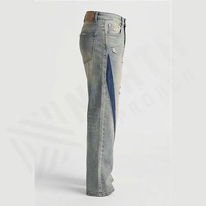 กางเกงยีนส์ทรงตรงผู้ชาย เอวกลาง แฟชั่น ทนทาน สีตามสั่ง ขายส่ง คุณภาพพรีเมียม จำนวนมาก - Product Image 3