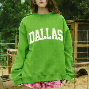 Sudadera de Mujer, Talla Grande, Estampada, con Lentejuelas de Cristal, Cuello Alto Simulado, para Invierno/Primavera, Tejido Suave al Tacto, Corte Holgado, Estilo Casual Urbano - Product Image 4