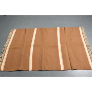 Turkish Rug, Accent 3.6x5.9 ft Vintage Rug, <b>Brown</b> Camouflage <b>Wool</b> Rug - Product Image 2