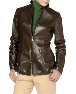 Chaqueta de Cuero de Piel de Oveja para Mujer, Nueva Moda, Chaqueta de Motociclista para Mujer al por Mayor, Alta Calidad, Ecológica, Ligera, Personalizada OEM/ODM - Product Image 6