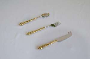 Cubiertos en relieve antiguos de lujo, juego de cubiertos de lujo S. Juego de cubiertos de acero pulido brillante/niquelado juego decorativo indio - Product Image 5