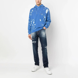 Custom Lightweight Cotton Fleece Quick Dry Men Distressed Hoodies With Custom Screen Printed Unisex Hoodies for Men's wholesale - Product Image 3