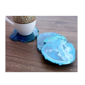 Nouveau 2024 Design Vaisselle Accessoires Sous-verre en agate avec tranche d'agate galvanisée en or au prix de gros avec une qualité supérieure - Product Image 1