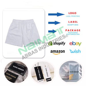 350 GSM 100% algodón poliéster lona sólido ecológico transpirable verano Athleisure cordón medio pantalón pantalones cortos personalizados para - Product Image 4