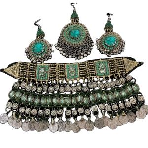 Afghani Cultural Heritage Handmade Brass Diamond Tribal <b>Ethnic</b> Vintage Fashion <b>Accessory</b> Women Traditional Party Use - Product Image 1