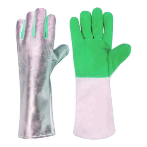 Gant de soudage en cuir de vache résistant aux hautes températures, aluminisé, spécial soudeur, anti-brûlure, gant de travail - Product Image 4