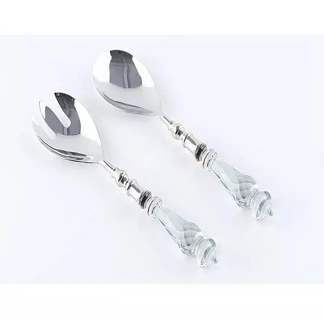 Manici in vetro forchetta e cucchiaio in acciaio inossidabile fatti a mano decorativi per la casa Hotel e ristorante cucina articoli per la ristorazione