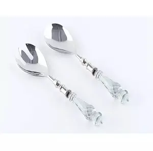 Glass Handles Stainless Steel Fork and Spoon Handmade Decorative Home Hotel And Restaurant Kitchen Catering Items
