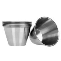 Condiment de haute qualité Mini sauce à tremper individuelle Mini petites tasses à sauce à tremper en acier inoxydable Tasses rondes