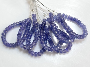 ลูกปัดรูปทรงกลม Tanzanite เหลี่ยมเพชรพลอยสีฟ้าสำหรับทำเครื่องประดับ - Product Image 4