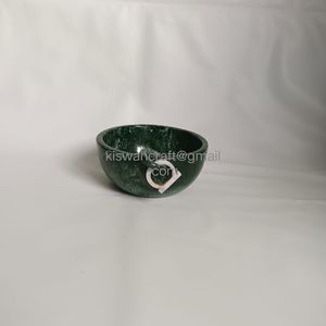 Nouveau saladier en résine de style américain et européen, forme ronde moderne, bol à fruits en résine pour malachite et marbre avec logo de marque - Product Image 6