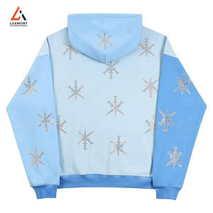 เสื้อฮู้ดประดับเพชรสำหรับผู้ชาย ดีไซน์คริสตัลระยิบระยับ เสื้อสเวตเชิ้ตสตรีทแวร์ลำลอง คุณภาพสูง - Product Image 2