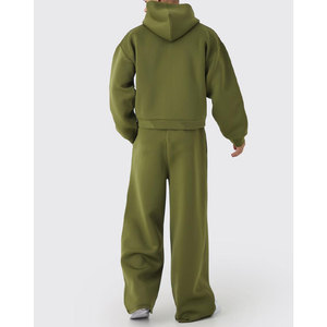 Chándal de hombre con logotipo personalizado, conjunto de Jogger de forro polar de algodón, ropa deportiva de entrenamiento para gimnasio, trajes informales - Product Image 2