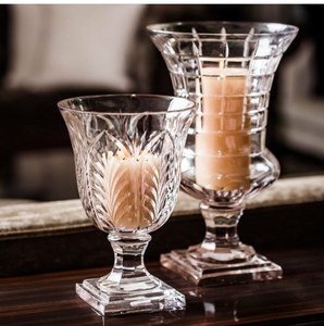 Tabletop Modern Unique Design with handmade cut <b>Crystal</b> Glass Vase and <b>Candle</b> Holder for Home decor and event purpose - Product Image 2