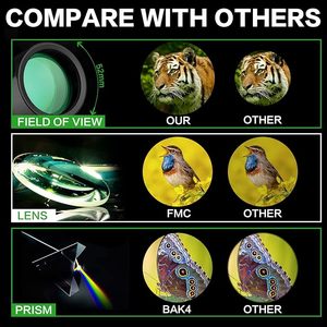 Télescope monoculaire haute puissance adaptateur <span class=keywords><strong>Smartphone</strong></span> trépied Vision plus grande observation des oiseaux chasse randonnée Camping télescope extérieur - Product Image 3