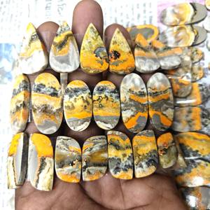 Super calidad Natural Bumble Bee Jasper par de piedras preciosas disponibles mezcla forma y tamaño jaspe cabujón piedra preciosa para la fabricación de joyas - Product Image 1