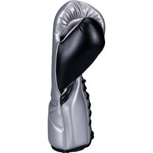 ถุงมือชกมวยหนังแท้ Fly OEM บุโฟม PU สีเงิน/ดำ สำหรับศิลปะการต่อสู้ ซ้อมมวย คิกบ็อกซิ่ง ขายส่ง - Product Image 2