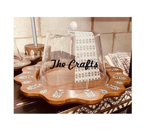 Plateau de la plus haute qualité avec couvercle en acier inoxydable plateau de service avec couvercle en acrylique pour l'utilisation de mariage d'hôtel - Product Image 5