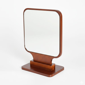 Reddish-Brown Wood Standing Makeup <b>Mirror</b> Desktop GNG009 Single Side <b>Foldable</b> - Product Image 1