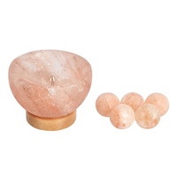 Lámpara de Sal Rosa del Himalaya Natural con Base de Madera Tallada, Ecológica, Estilo Náutico, Hecha a Mano y Personalizada para el Hogar
