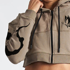 เสื้อครอปสำหรับวิ่งผ้าฟลีซระบายอากาศได้ดีของผู้หญิงเสื้อครอปมีฮู้ดสไตล์ใหม่เสื้อครอปไซส์ใหญ่พิเศษสำหรับฤดูหนาวโลโก้แบบกำหนดเองได้2025 - Product Image 3