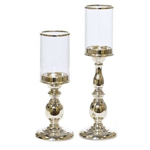 Juego de portavelas de Metal y vidrio de diseñador de tendencia superior para el hogar, lavandería, cama, habitación, decoración de esquina para Navidad estilo Ins - Product Image 2