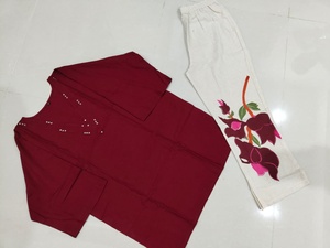 Ensemble de costumes à manches longues pour femmes, imprimé, décontracté, pour le bureau et les vacances, pantalon indien, pantalon en coton, vente en gros de cordon - Product Image 6