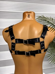 Arnés de Pecho para Hombre 100% Cuero Genuino con Color Personalizado y Herrajes de Alta Calidad Modelo MHS-0013 - Product Image 2