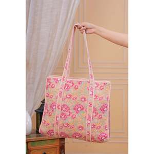 Handmade Bohemian for Floral Print Tote Bag Embroidery Letter <b>Decoration</b> Lightweight 100% Cotton Lining Washable <b>Summer</b> Daily - Product Image 2