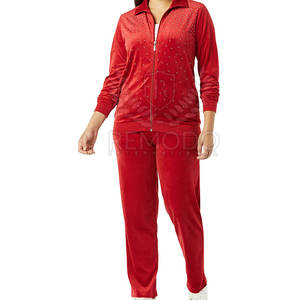 Conjunto de chándal con diamantes de imitación para mujeres activas Conjunto de pantalones y Sudadera con capucha elegante Perfecto para chándal de mujer - Product Image 1