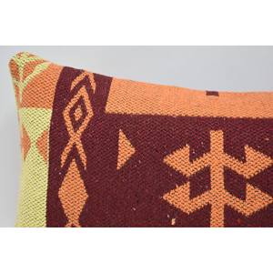 Almohada de lana naranja de estilo tradicional, 12x24 pulgadas, estampado geométrico, tejido, diseño cuadrado Floral de lujo para sala de estar, uso doméstico - Product Image 2