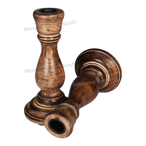 Juego de 2 portavelas de madera de mango macizo de alta calidad al mejor precio para boda de Navidad y decoración del hogar soporte de candelabro - Product Image 6