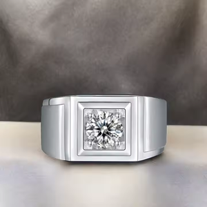 Bold Style Men's 10K Gold Luxury <b>Statement</b> <b>Ring</b> Lab Grown Round Cut Diamond for Wedding Engagement or Anniversary Wear - Product Image 3