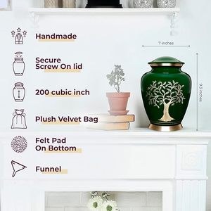 Handmade <b>Large</b> Adult Mosaic Aluminium Glass Cremation <b>Urn</b> Unique Funerals Supply With Individual Tiles Applied Burial - Product Image 2