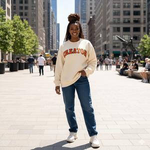Sudadera de Mujer con Cuello Alto Simulado, de Gran Tamaño, Mezcla de Algodón y Felpa Francesa de Alta Calidad, con Logotipo Personalizado al por Mayor - Product Image 4